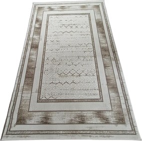 Béžový koberec s geometrickým vzorom Glamour 31352-Vizion Rozmer: 80x150 cm