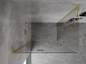 Mexen Mist-H L Duo, 2-krídlový sprchový kút 105 x 80 cm, číre sklo, zlatý matný profil, 8A5L-105L-080P-55-00