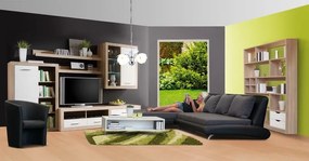 Regál / knižnica Sten 2, dub sonoma/biela