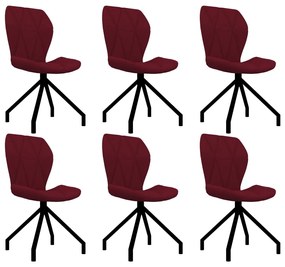 Jedálenské stoličky 6 ks, červené, umelá koža 3087334