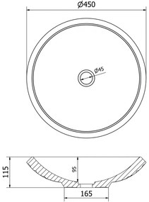 Mexen Heba, sklenené umývadlo na dosku 45 x 45 cm, číra, 24064500