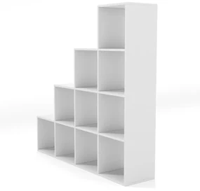 MIADOMODO stupňovitý regál veľký, voľne stojaci, biely