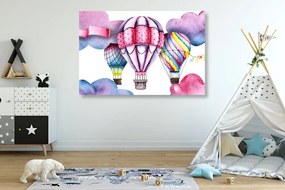 Obraz akvarelové balóniky - 120x80