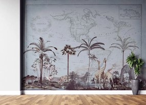 Gario Fototapeta Stará mapa a savana - Andrea Haase Materiál: Vliesová, Rozmery: 100 x 70 cm