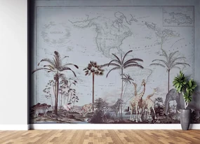 Gario Fototapeta Stará mapa a savana - Andrea Haase Materiál: Vliesová, Rozmery: 100 x 70 cm