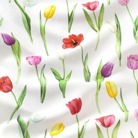 Goldea oválny teflónový obrus - farebné tulipány 140 x 280 cm