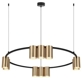 Luster na lanku GENESIS 10xGU10/8W/230V zlatá