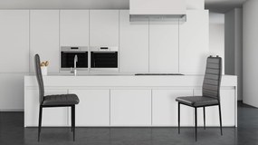 ModernHome Sada 4 stoličiek z ekokože, vysoké operadlo - sivá