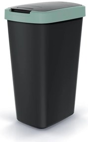 Odpadkový kôš s farebným vekom, 45 l, zelená / čierna