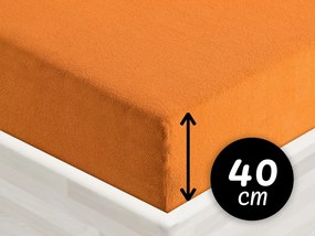 Froté napínacie prestieradlo na extra vysoký matrac FR-006 Oranžové 180 x 200 - výška 40 cm