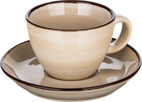 Banquet Súprava 6 šálok s podšálkami Palas 90 ml, krémová