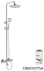 Mereo, Termostatická nástenná vaňová batéria so sprchovou súpravou bez prísl. (tanier, sprcha, hadica), MER-CB60101TSH