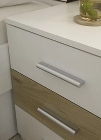 Posteľ s nočnými stolíkmi Kiara 180x200 cm, biela/dub baysen