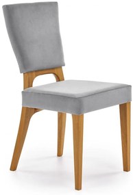 Jedálenská stolička WENANTY – masív dub, látka šedá