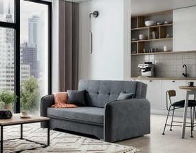 Rozkladacia 2-miestna pohovka pohovka LAINE, sivá