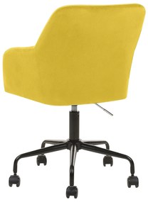 Zamatová kancelárska stolička žltá ANTARES Beliani