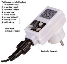 VOLTRONIC Svetielka 20 m, 200 LED, teplá biela, zelený kábel