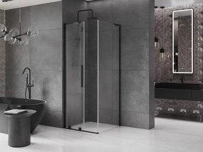 Mexen Velar L, sprchový kút s posuvnými dverami 90 x 90 cm, 8mm číre sklo, čierna matná, 871-090-090-03-70