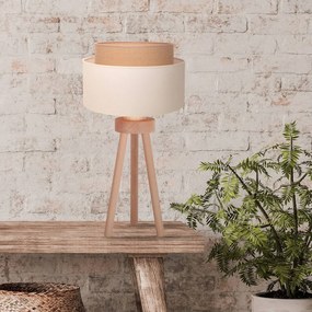 Stolová lampa Boho, ekru/juta, výška 45 cm