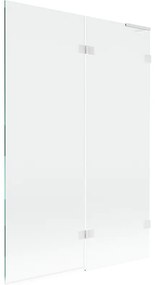 Mexen Lunar L, pravá 2-krídlová vaňová zástena 120 x 150 cm, 8mm číre sklo, biely profil, 897L-120-100-20-00-P