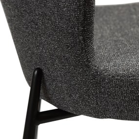 GLAM ČALÚNENÁ BAROVÁ STOLIČKA pebble grey/black