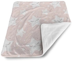 Sablio Deka pre bábätko biele Hviezdy s obličejem - 90x120 cm