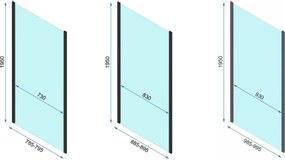 3-stenný štvorcový sprchový kút REA RAPID SWING 100x100 cm, zlatá kartáčovaná/transparent - bez vaničky