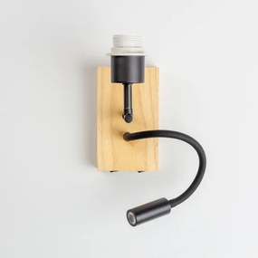 BRILAGI - LED nástenné svietidlo NUBILA WOOD 1xE27/25W/230V + LED/3W dub/čierna/žltá