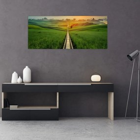 Obraz - Východ slnka nad údolím (120x50 cm)