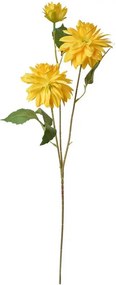 Žltá umelá dekorácia kvetina georgína - 17*10*70 cm
