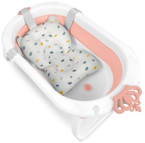 Skladacia detská vanička s vložkou Ricokids RK-286 biela a ružová