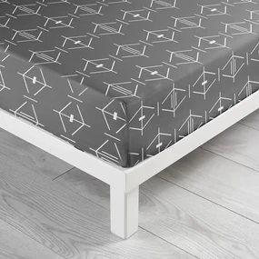 Tmavosivá napínacia bavlnená plachta 90x190 cm Aristide – douceur d'intérieur