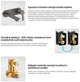 Deante Box, sprchová súprava s ručnou a hlavovou dažďovou sprchou a termostatická batéria s krabicovým montážnym systémom BOX, zlatá lesklá, DEA-BXYZGEBT