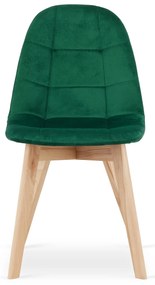 Zelená zamatová jedálenská stolička BORA