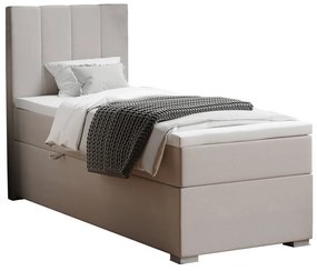 Boxspringová posteľ, jednolôžko, taupe, 90x200, ľavá, BRED
