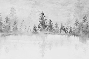 Obraz - Jelene pri jazere (90x60 cm)