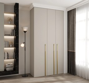 Šatníková skriňa 120 cm Carmela 40-3 (kašmír + zlatá). Akcia -19%. Vlastná spoľahlivá doprava až k Vám domov. 1126600