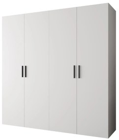 Šatníková skriňa 200 cm Borry 1 (biela + čierna). Akcia -62%. Vlastná spoľahlivá doprava až k Vám domov. 1125769