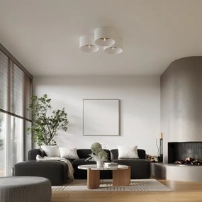 Sollux SL.1393 - Stropné svietidlo TELESTO 1xE27/15W/230V pr. 35 cm biela/béžová