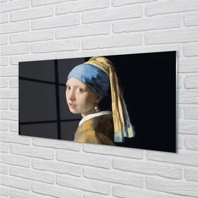 Obraz na skle Art Dievča s perlou 120x60 cm