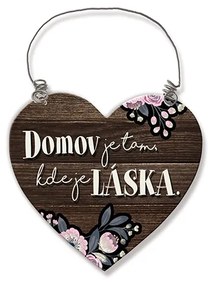 Nekupto Dřevěná cedulka srdíčko Domov je tam, kde Sladký domov
