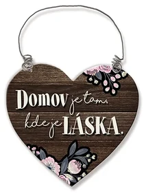 Nekupto Dřevěná cedulka srdíčko Domov je tam, kde Sladký domov
