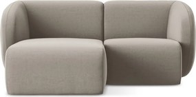 Svetlohnedá zamatová rohová pohovka (ľavý roh/s leňoškou) Lani – Makamii