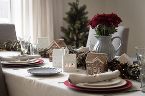 Ib Laursen Keramický svietnik Stillenat Gingerbread Square Door