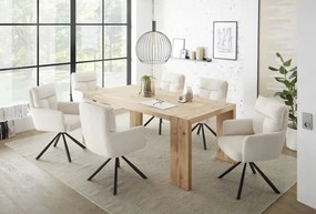 Otočná jedálenská stolička Sofia, svetlo béžová štruktúrovaná látka