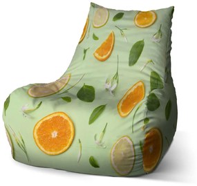 Sablio Sedací vak Bean Citrus a kvet - 100 x 90 x 45 cm