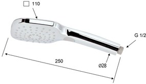 Plastová sprchová hlavica v lesklo striebornej farbe – Sapho