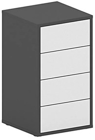 Kancelársky zásuvkový kontajner FUTURE, 710x400x400 mm, biela/grafitová