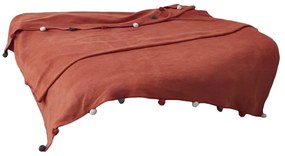 Fleecový pléd v tehlovej farbe 150x200 cm Pom Pom – Mijolnir