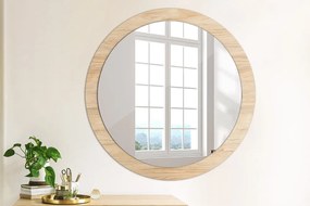Okrúhle ozdobné zrkadlo na stenu Textúra dreva fi 90 cm